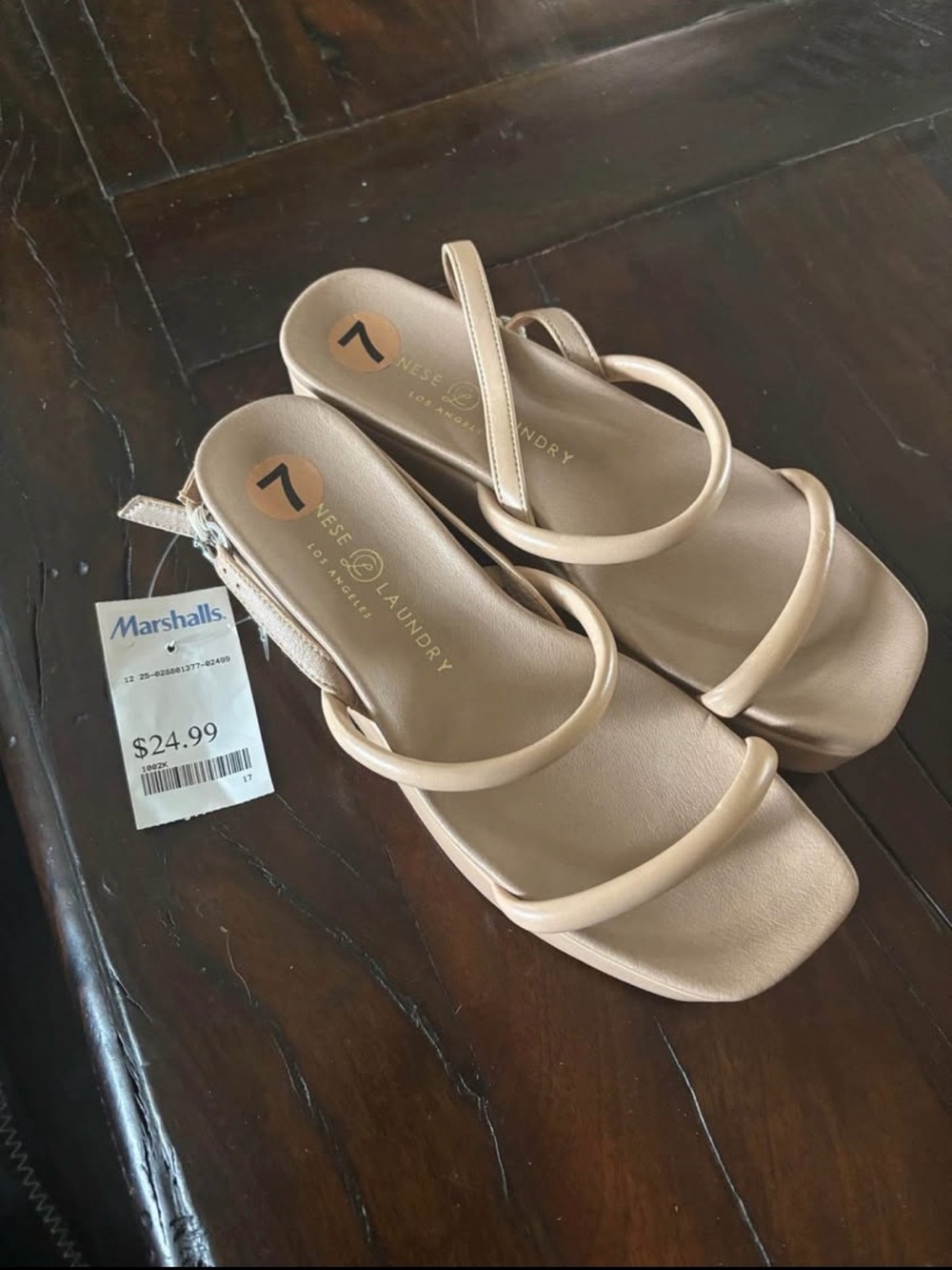 Chinese Laundry Beige Strappy Slingback Sandals